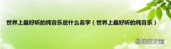 世界上最好听的纯音乐 世界上最好听的纯音乐是什么名字