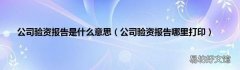 公司驗資報告哪里打印 公司驗資報告是什么意思