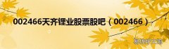 002466 002466天齐锂业股票股吧