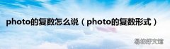 photo的复数形式 photo的复数怎么说