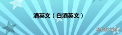 白酒英文 酒英文