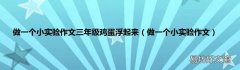做一个小实验作文 做一个小实验作文三年级鸡蛋浮起来