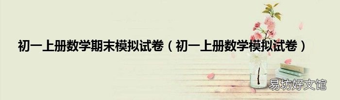 初一上册数学模拟试卷 初一上册数学期末模拟试卷