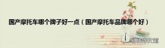 国产摩托车品牌哪个好 国产摩托车哪个牌子好一点