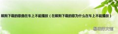 在酷狗下载的歌为什么在车上不能播放 酷狗下载的歌曲在车上不能播放