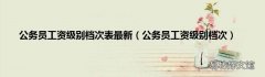 公务员工资级别档次 公务员工资级别档次表最新