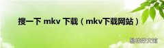 mkv下载网站 搜一下 mkv 下载