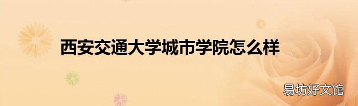 西安交通大学城市学院怎么样