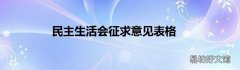 民主生活会征求意见表格