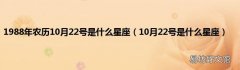 10月22号是什么星座 1988年农历10月22号是什么星座