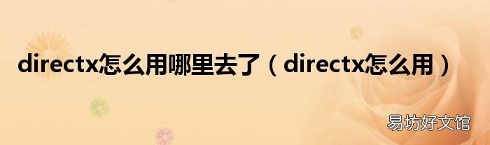 directx怎么用 directx怎么用哪里去了