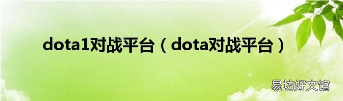 dota对战平台 dota1对战平台