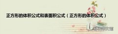 正方形的体积公式 正方形的体积公式和表面积公式