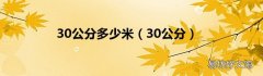 30公分 30公分多少米
