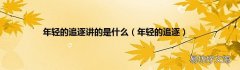 年轻的追逐 年轻的追逐讲的是什么