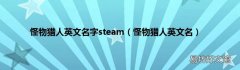 怪物猎人英文名 怪物猎人英文名字steam