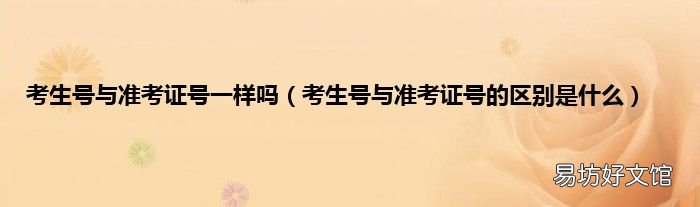 考生号与准考证号的区别是什么 考生号与准考证号一样吗
