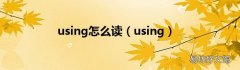 using using怎么读