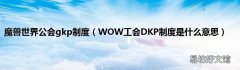 WOW工会DKP制度是什么意思 魔兽世界公会gkp制度