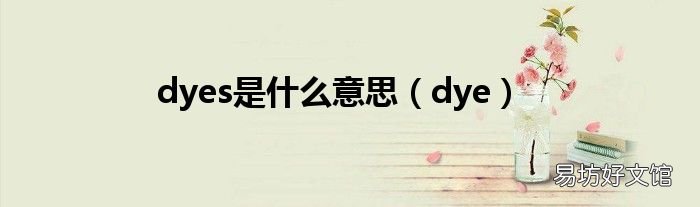 dye dyes是什么意思