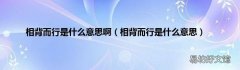 相背而行是什么意思 相背而行是什么意思啊