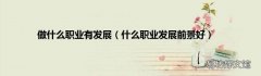 什么职业发展前景好 做什么职业有发展