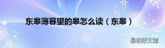 东皋 东皋薄暮望的皋怎么读
