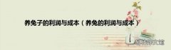 养兔的利润与成本 养兔子的利润与成本