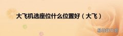 大飞 大飞机选座位什么位置好