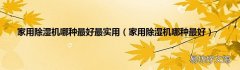 家用除湿机哪种最好 家用除湿机哪种最好最实用