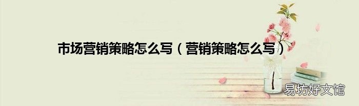 营销策略怎么写 市场营销策略怎么写