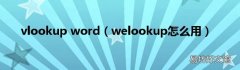 welookup怎么用 vlookup word