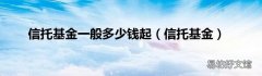 信托基金 信托基金一般多少钱起