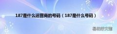 187是什么号码 187是什么运营商的号码