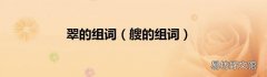 艘的组词 翠的组词