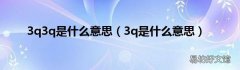 3q是什么意思 3q3q是什么意思
