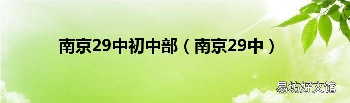 南京29中 南京29中初中部