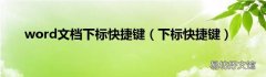 下标快捷键 word文档下标快捷键