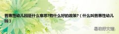 什么叫普惠性幼儿园 普惠性幼儿园是什么意思?有什么好的政策?