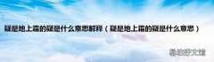 疑是地上霜的疑是什么意思 疑是地上霜的疑是什么意思解释