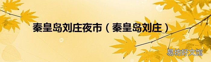 秦皇島劉莊 秦皇島劉莊夜市