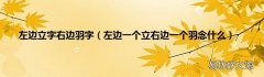 左边一个立右边一个羽念什么 左边立字右边羽字