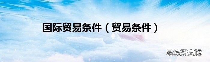 贸易条件 国际贸易条件