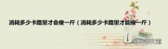 消耗多少卡路里才能瘦一斤 消耗多少卡路里才会瘦一斤