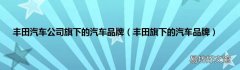 丰田旗下的汽车品牌 丰田汽车公司旗下的汽车品牌
