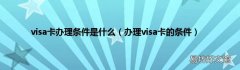 办理visa卡的条件 visa卡办理条件是什么