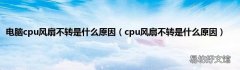 cpu风扇不转是什么原因 电脑cpu风扇不转是什么原因