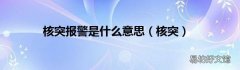核突 核突报警是什么意思