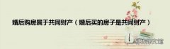 婚后买的房子是共同财产 婚后购房属于共同财产