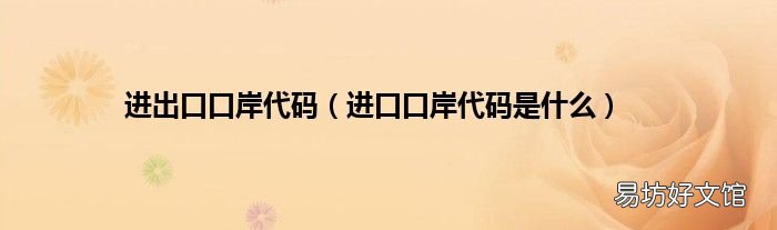 进口口岸代码是什么 进出口口岸代码